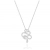 Chaine de cou en or blanc 18 carats et pendentif or blanc et diamant 0,50 carat "serpent de diamant"