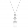 Chaine de cou en or blanc 18 carats et pendentif or blanc et diamant 0,20 carat "triple cercles"