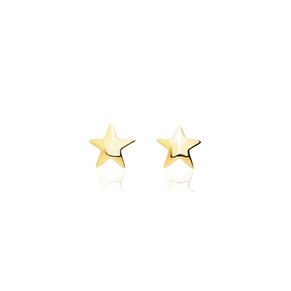 Boucles d'oreilles en or jaune 18 carats étoiles pour filles;