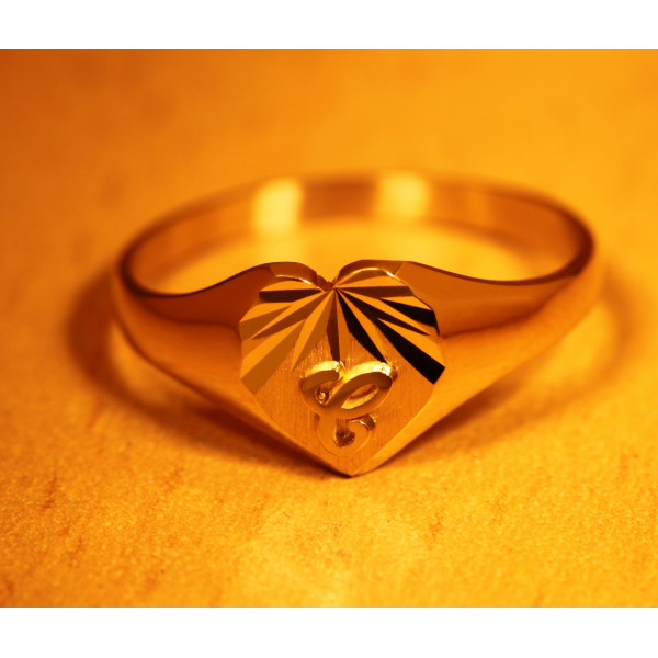 Chevalière en or 18 carats cœur personnalisable pour femme