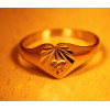 Chevalière en or 18 carats cœur personnalisable pour femme