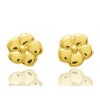 Boucles d'oreilles en or jaune 18 carats fleurs pour filles, fermoir à vis.