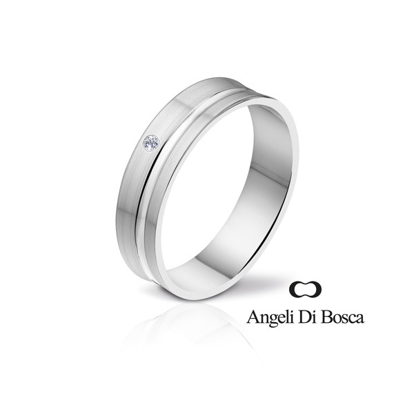 Bague alliance Angeli Di Bosca en or blanc et diamant 0,02 carat
