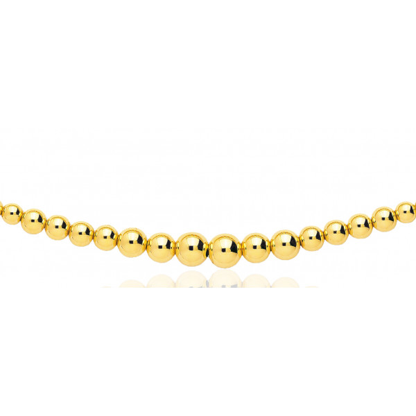 chaine or jaune 18 carats maille boules en chute