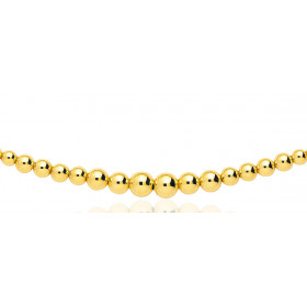 chaine or jaune 18 carats maille boules en chute
