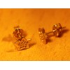 Boucles d'oreilles en or jaune 18 carats étoiles et zirconium pour enfants.