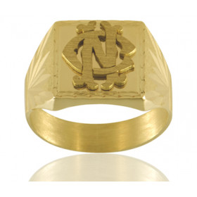 Chevalière or 750/1000 carrée et personnalisable pour hommes.