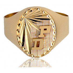 Chevalière or 18 carats ovale et personnalisable pour hommes.