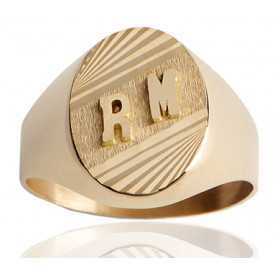 Chevalière or 18 carats ovale et personnalisable pour hommes.