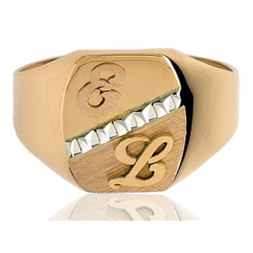 Chevalière or 18 carats ovale et personnalisable pour hommes.