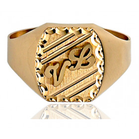 Chevalière or 18 carats ovale et personnalisable pour hommes.