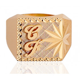 Chevalière or 18 carats carrée et personnalisable pour hommes.