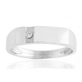 Chevalière or 750/1000 et diamant 0,06 carat pour hommes.
