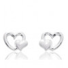 Boucles d'oreilles en or blanc 18 carats cœurs pour filles