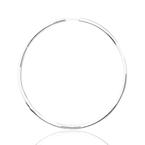 boucles d'oreilles créoles en or blanc 18 carats pour femmes