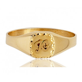 Chevaliere en or 750/1000 ronde et personnalisable pour femme