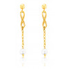 Boucles d'oreilles or jaune 18 carats "Belle Epoque" avec perles