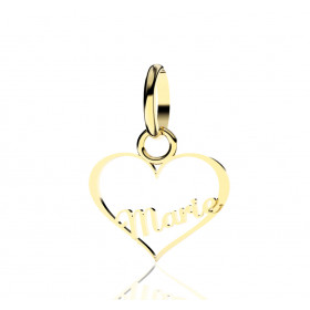 Pendentif or 18 carats personnalisable cœur prénom.