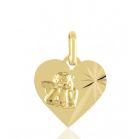 médaille ange  sur cœur en or 18 carats