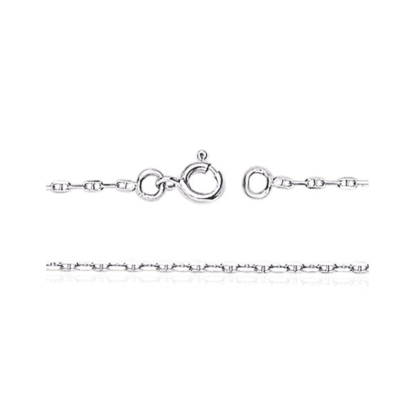 Chaine de cheville or blanc 18 carats maille bâton