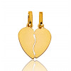 Pendentif en or jaune 18 carats "cœur à partager" 12 mm