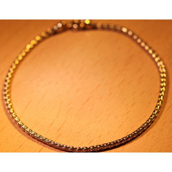 Bracelet femme or jaune 18 carats maille palmier 18 cm