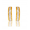 Demi-créoles en or jaune et zirconium