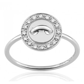 Bague or blanc 18 carats  et diamant 0,08 carat