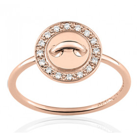 Bague or rose 18 carats  et diamant 0,08 carat