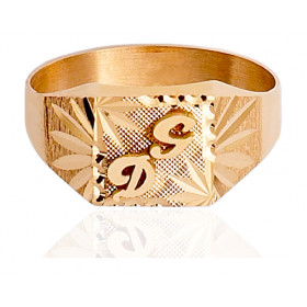 Chevaliere en or 750/1000 carrée personnalisable pour femme