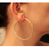boucles d'oreilles femme or jaune 18 carats créoles 55 mm