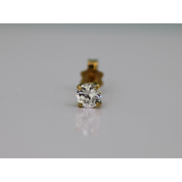 Clous d'oreilles or jaune 18 carats et diamant 0,25 carat