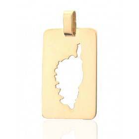 Pendentif en or 18 carats sur plaque découpée "Corse"