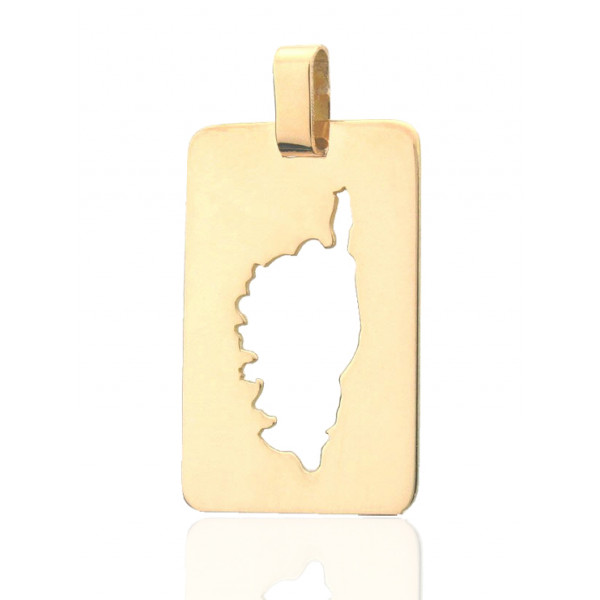 Pendentif en or 18 carats sur plaque découpée "Corse"