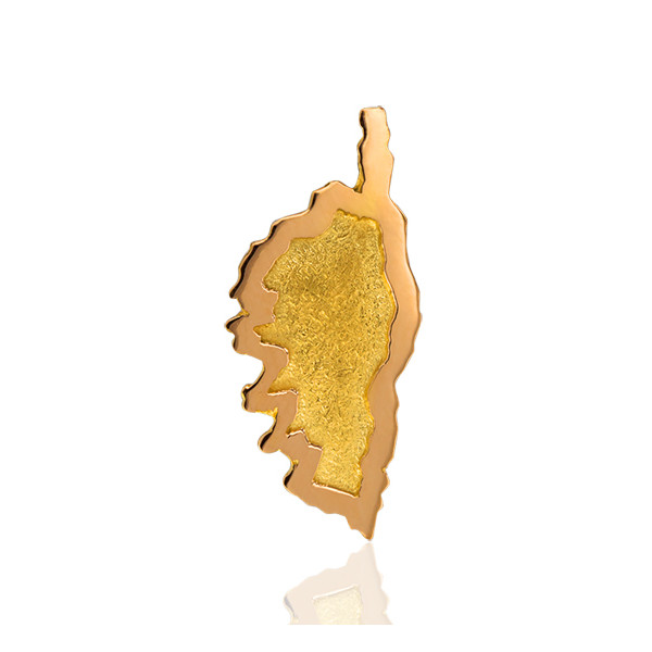 Pendentif en or 18 carats sur plaque découpée "Corse"