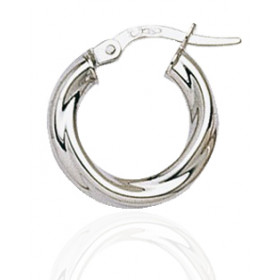 Créole pour homme en or blanc 18 carats torsadé