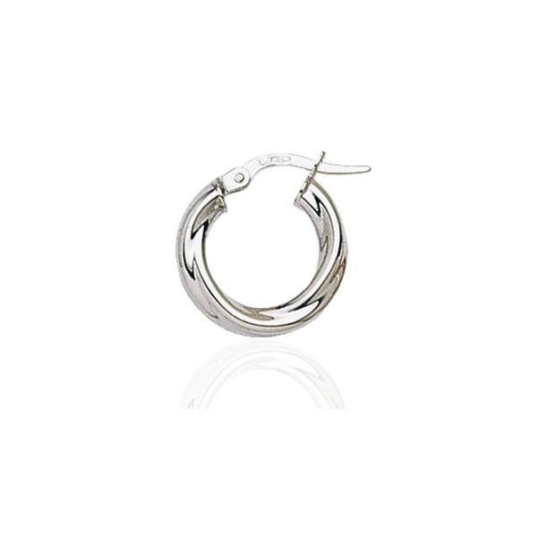 Créole pour homme en or blanc 18 carats torsadé