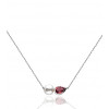 Collier Garden Party or blanc 18 carats, tourmaline et perle de culture