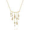 Collier Garden Party or jaune 18 carats et diamants 0,14 carat