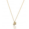 Collier Garden Party or jaune 18 carats et diamants 0,15 carat