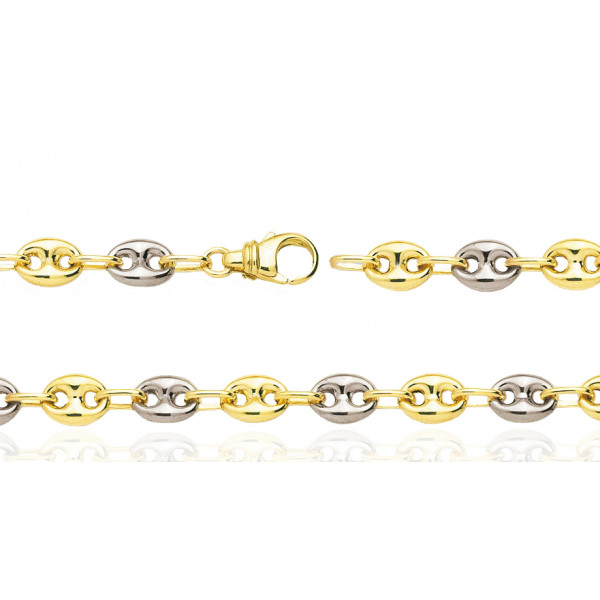 Collier Chaîne Plaqué Or 18 Carats Tata Gisèle - Maillons Grains De Café Et Tubes, Neuf Avec étiquettes