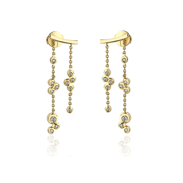 Boucles d'oreilles Garden Party en or jaune 18 carats et diamants