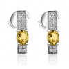 Boucles d'oreilles Garden Party en or blanc 18 carats et saphirs jaunes et diamants