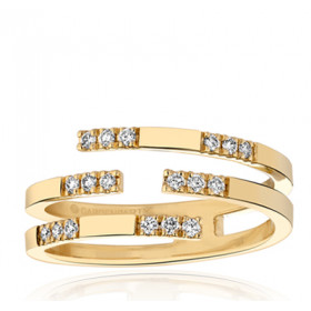 Bague Garden Party or jaune 18 carats et diamants 0,18 carat