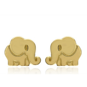 Boucles d'oreilles or jaune 18 carats enfant bébé éléphant