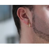 Boucle d'oreilles créole en or jaune 18 carats 15 mm pour homme