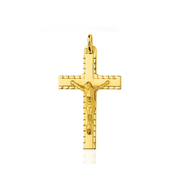 Pendentif croix et Christ or 18 carats 32 X 18 mm