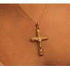 Pendentif croix et Christ or 18 carats 34 X 18 mm