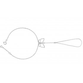 Chaine de main or blanc 18 carats et diamant "papillon"