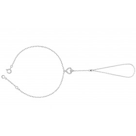 Chaine de main or blanc 18 carats "cœur"